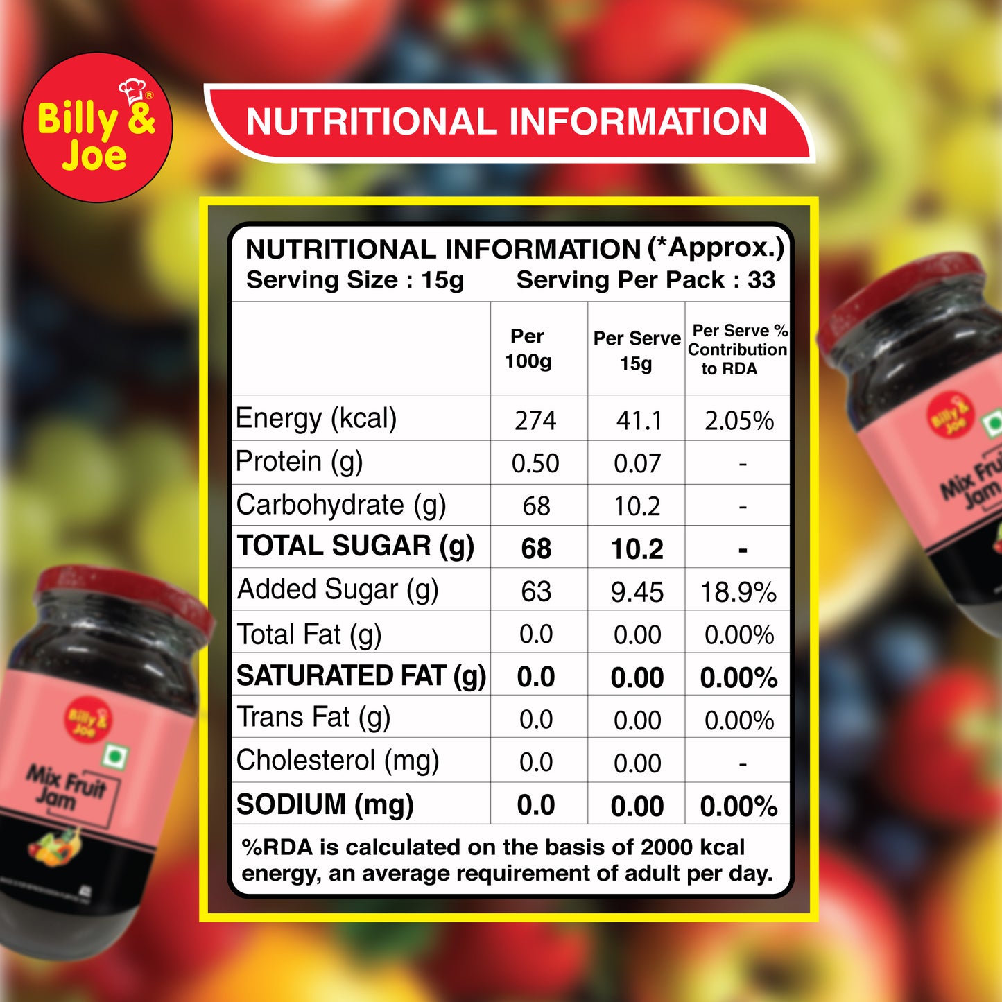 Mix Fruit Jam  500gm