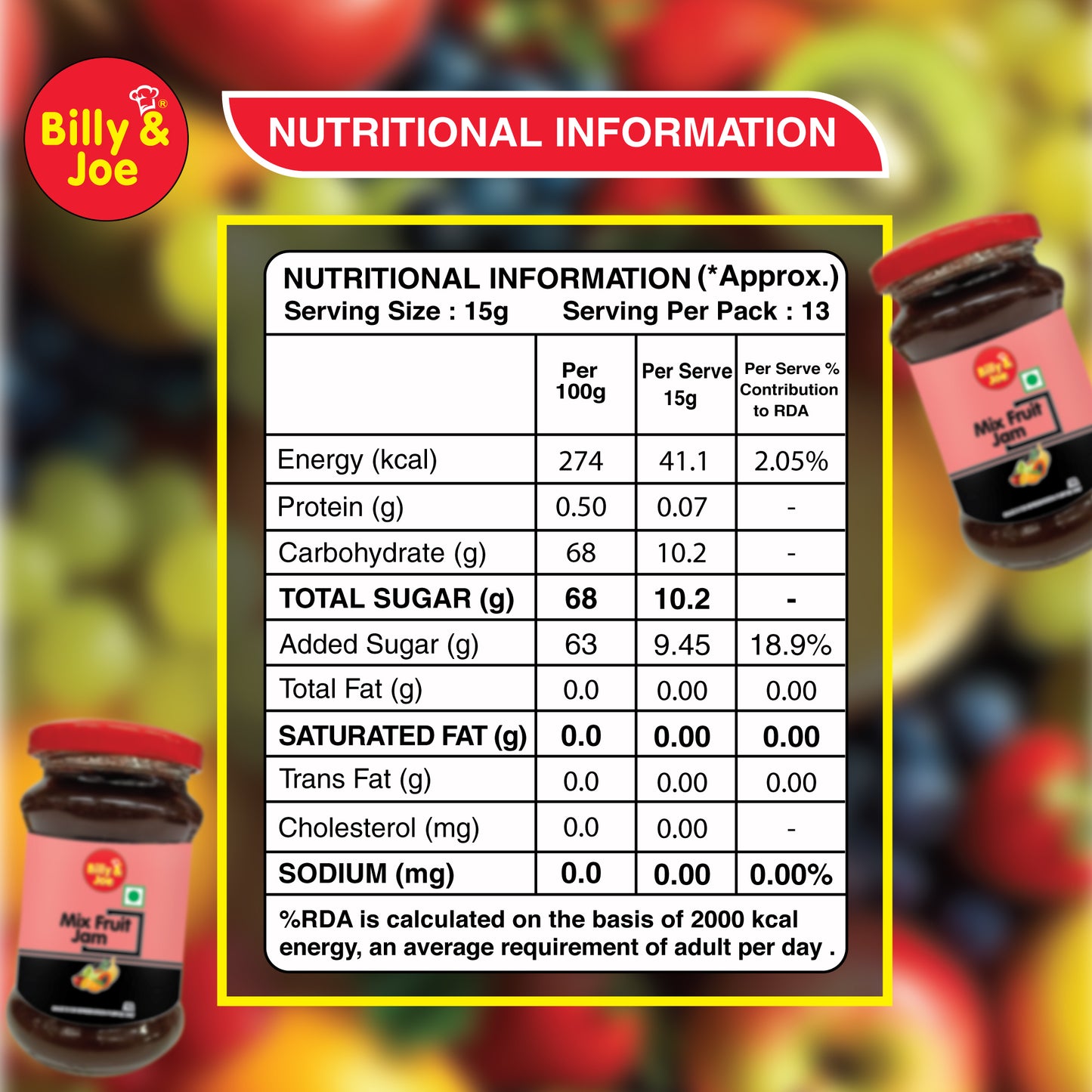 Mix Fruit Jam 200gm